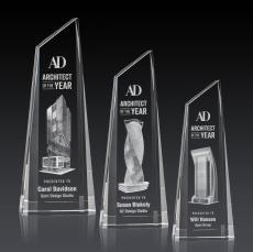 Akron Tower 3D Peaks Crystal Award - Crystal Awards
