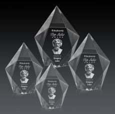 Devron 3D Clear Polygon Crystal Award - Awards and Trophies