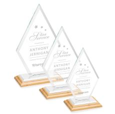 Tuscany Bamboo/White Diamond Wood Award - Crystal Awards