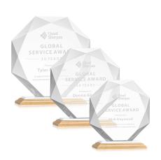 Kitchener Bamboo/White Polygon Wood Award - Crystal Awards