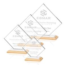 Wellington Bamboo/White Diamond Wood Award - Crystal Awards