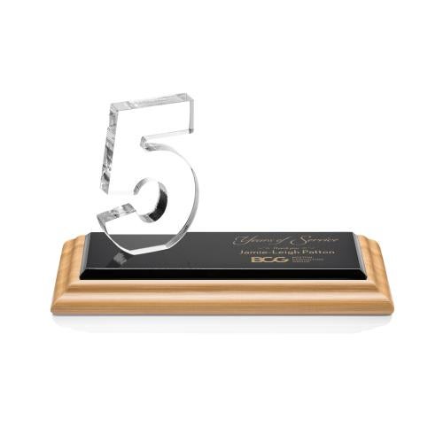 Awards and Trophies - Crystal Awards - Northam Anniversary Bamboo/Black Number Wood Award