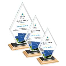 Tuscany Full Color Bamboo/Black Diamond Wood Award - Crystal Awards