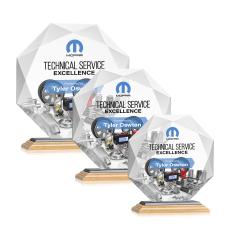 Kitchener Full Color Bamboo/Black Polygon Wood Award - Crystal Awards