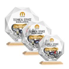 Kitchener Full Color Bamboo/White Polygon Wood Award - Crystal Awards