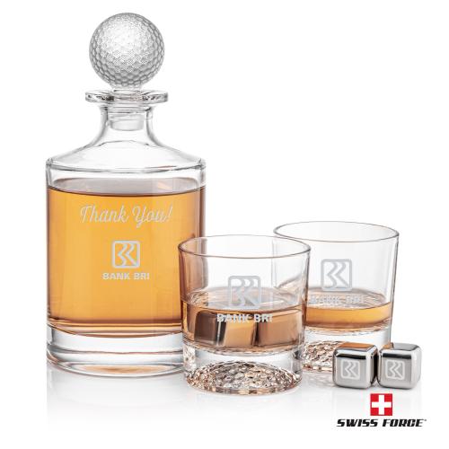 Corporate Gifts - Barware - Gift Sets - Fairway Decanter Set & Ice Cubes