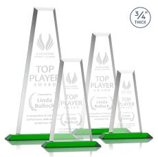 Imperial Tower Green Towers Crystal Award - Colored Crystal Awards
