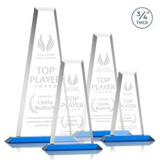 Imperial Tower Sky Blue Towers Crystal Award - Awards and Trophies