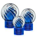 Genista Blue on Marvel Base Globe Glass Award