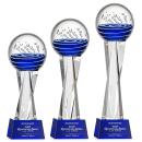 Tranquility Blue on Grafton Base Globe Glass Award