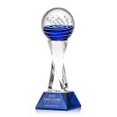 Tranquility Blue on Langport Base Globe Glass Award