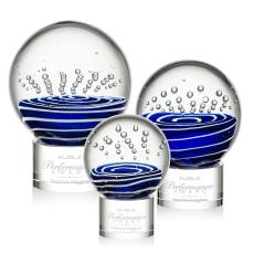 Tranquility Clear on Marvel Base Globe Glass Award - Crystal Awards