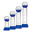 Tranquility Blue on Stowe Base Globe Glass Award