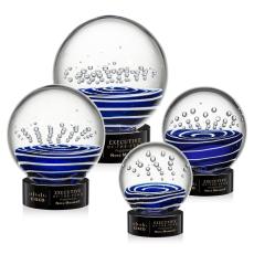 Tranquility Black on Stanrich Base Globe Glass Award - Glass Awards