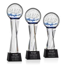 Starburst Black on Grafton Base Globe Glass Award - Glass Awards