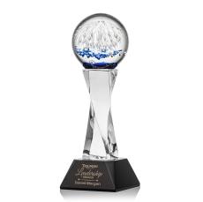 Starburst Black on Langport Base Globe Glass Award - Glass Awards