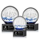 Starburst Globe on Square Marble Base Glass Award