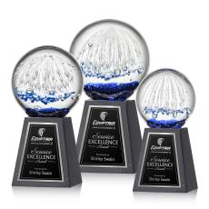 Starburst Globe on Tall Marble Base Glass Award - Glass Awards