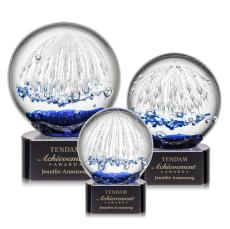 Starburst Black on Paragon Base Globe Glass Award - Glass Awards