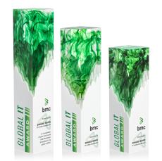 Brandino Full Color Green Towers Acrylic Award - Full Color Imprint