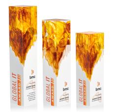 Brandino Full Color Orange Towers Acrylic Award - Full Color Imprint
