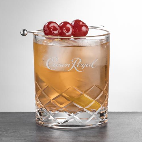 Corporate Gifts - Barware - On the Rocks Glasses - Durham OTR - Deep Etch