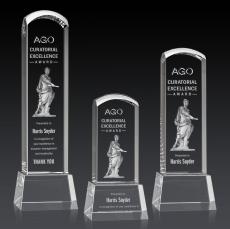 Silkwood 3D Clear on Base Towers Crystal Award - 3D Crystal Awards