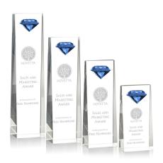 Employee Gifts - Balmoral Gemstone Sapphire Towers Crystal Award