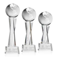 Globe Clear on Grafton Base Globe Crystal Award - Awards and Trophies