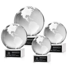 Globe Clear on Hancock Base Globe Crystal Award - Awards and Trophies