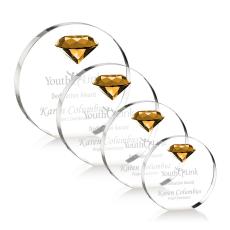 Anastasia Gemstone Amber Circle Crystal Award - Diamond Awards