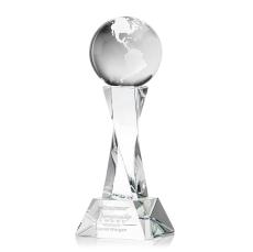 Globe Clear on Langport Base Globe Crystal Award - Globe Awards