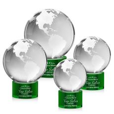 Globe Green on Marvel Base Globe Crystal Award - Globe Awards