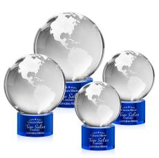 Globe Blue on Marvel Base Globe Crystal Award - Globe Awards