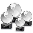Globe Globe on Square Marble Base Crystal Award