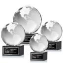 Globe Globe on Square Marble Base Crystal Award
