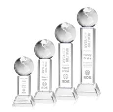 Globe Clear on Stowe Base Globe Crystal Award - Globe Awards