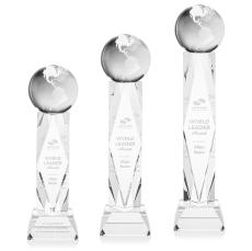 Globe Clear on Toscana Base Globe Crystal Award - Globe Awards