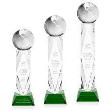 Globe Green on Toscana Base Globe Crystal Award - Globe Awards