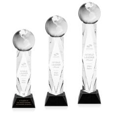 Globe Black on Toscana Base Globe Crystal Award - Globe Awards