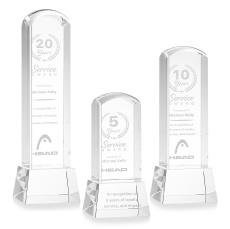 Silkwood Clear on Base Towers Crystal Award - Full Color Imprint
