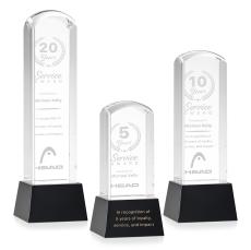 Silkwood Black on Base Towers Crystal Award - Full Color Imprint