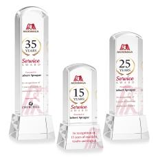 Silkwood Full Color Clear on Base Towers Crystal Award - Full Color Imprint