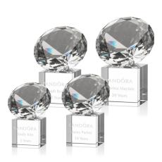 Gemstone Diamond on Cube Crystal Award - Crystal Awards