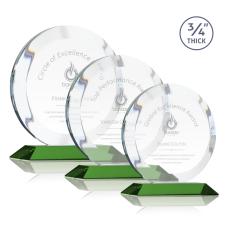 Gibralter Green  Circle Crystal Award - Colored Crystal Awards