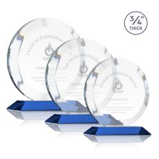 Gibralter Blue  Circle Crystal Award - Colored Crystal Awards