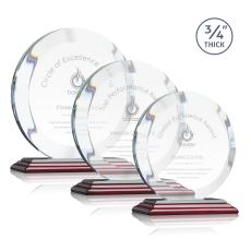 Gibralter Rosewood Circle Crystal Award - Eco and Wood Awards
