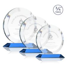 Gibralter Sky Blue Circle Crystal Award - Awards and Trophies