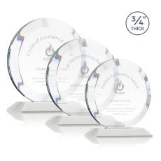 Gibralter White Circle Crystal Award - Awards and Trophies