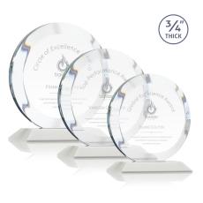 Gibralter White Circle Crystal Award - Crystal Awards
